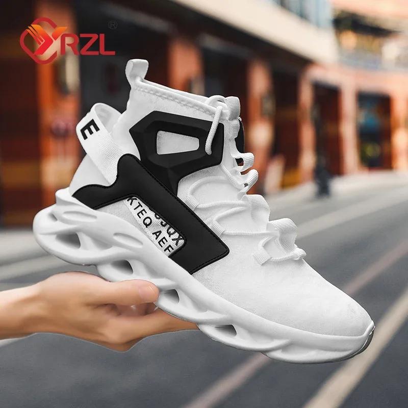 Yrzl Men'S Sneakers High Top Shoe Man Breathable Non Slip Comfortable Mesh Shoes For Men Non Slip Casual Running Shoes