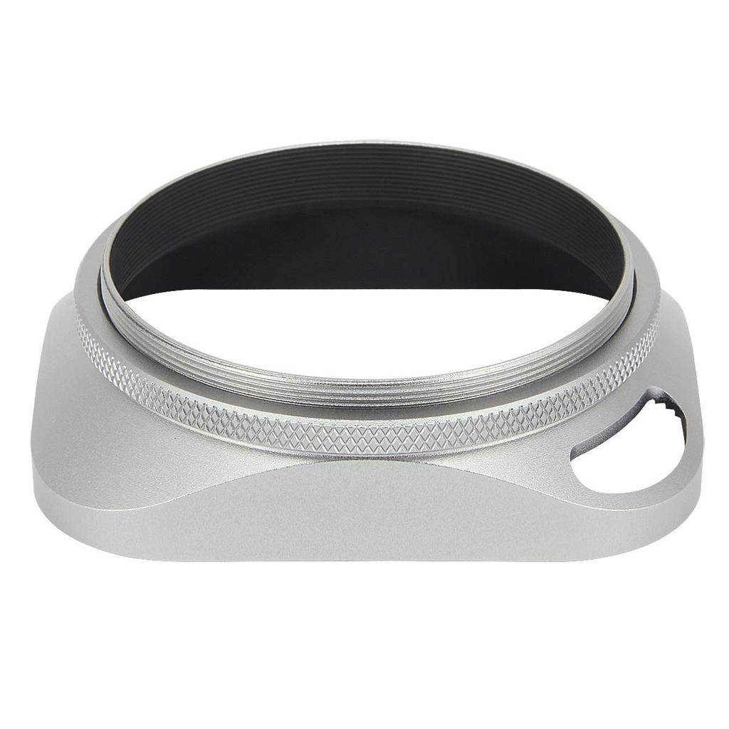 Haoge LH-W58P 58mm Square Metal Screw-in Lens Hood with Hollow-out Cap for Leica Rangefinder Cameras with 58mm E58 Filter Thread Lens, Silver