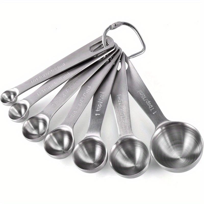 Measuring Spoons: 18 8 Stainl Steel Measuring Spoons Set of 7pcs: 1 8 TSP 1 4 TSP 1 2 TSP 3 4 TSP 1 TSP 1 2 Tbsp 1 Tbsp Dry and Liquid Ingredients