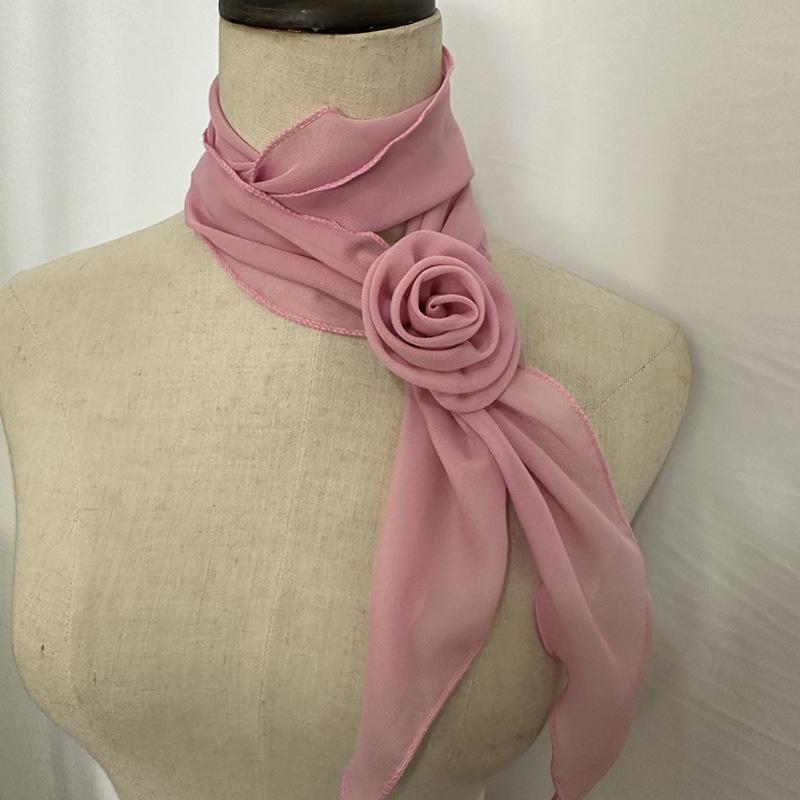 26 Colors Decorative Headscarf Solid Pink Rose Knitted Scarf Shawl Shawl Flower Sunscreen Headscarf Ladies Office Scarf