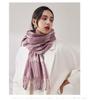 Winter Scarf for Women Shawl Cashmere Feel Tassel Plaid Large Oversized Scarves