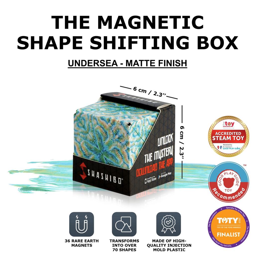 SHASHIBO Shapeshift Box — отмеченный наградами запатентованный кубик-фиджет с 36 редкоземельными магнитами — трансформируется в более чем 70 форм (Подводные - Серия Explorer)
