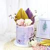 2Pcs Paper Fan Cake Topper Gold Palm Leaf Birthday Party Decoration Cake Insert