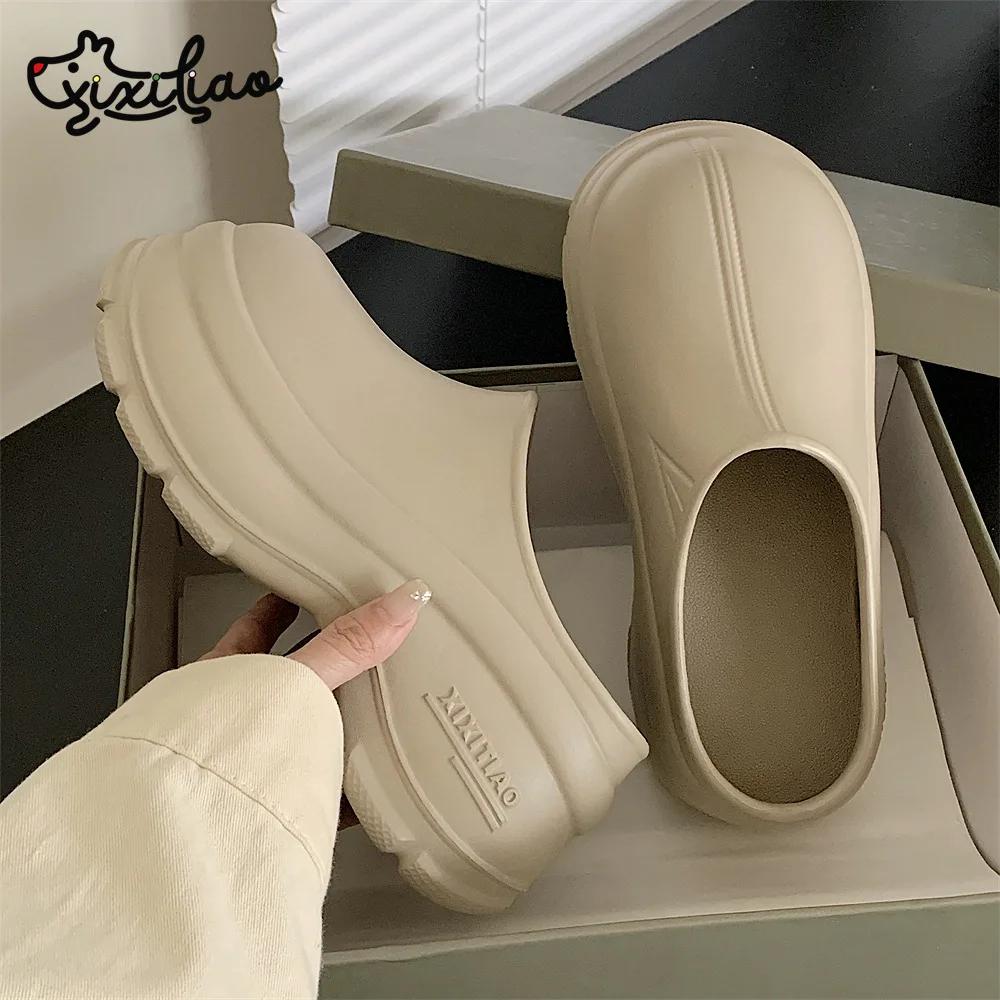 Chunky Platform Clogs Shoes for Women Thick Bottom Non Slip Beach Sandals Woman Summer Fashion Wedges EVA Sandals Slippers