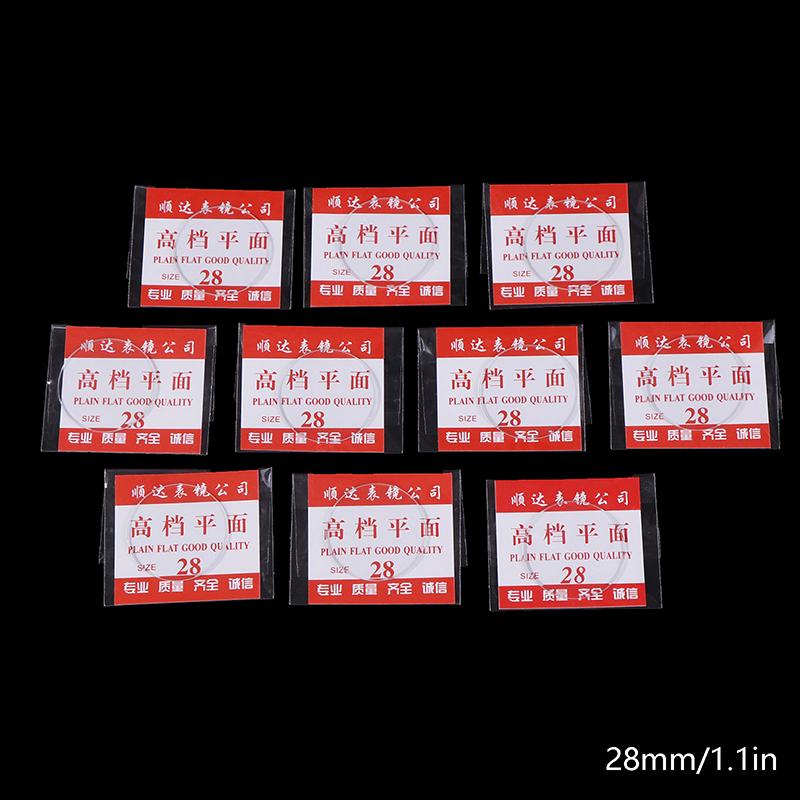 10 шт. 28-39 мм плоское минеральное стекло для часов, запасная часть для плоских часов, толщина 1 мм для ремонта часов