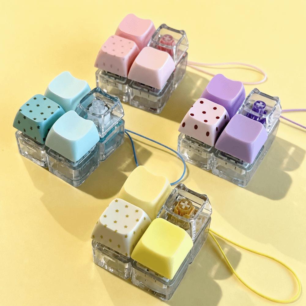 Anti Stress Fidget Keychain Toy Plastic Sensory Toy Fidget Clicker Keychain Pass The Boring Time