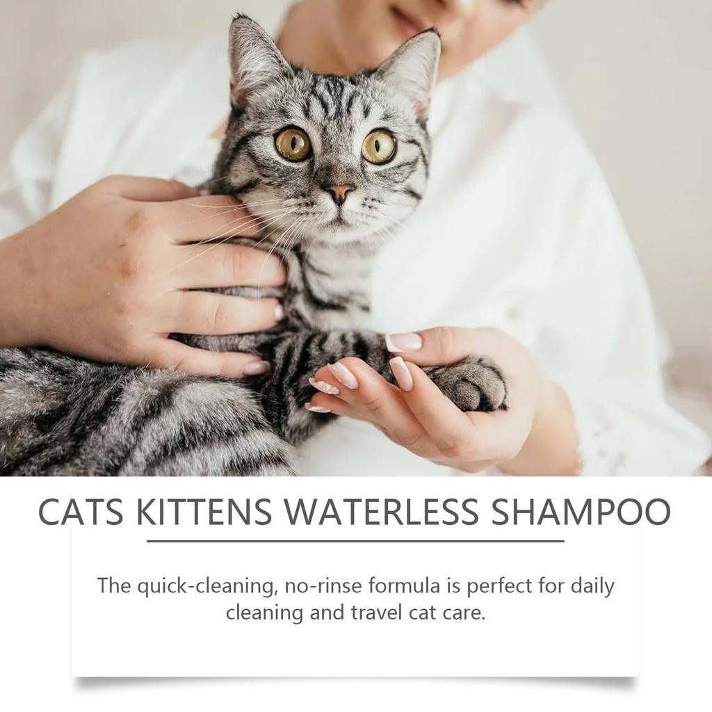 Безводный шампунь для кошек, не требующий смывания, пена для мытья кошек, нежная и не вызывающая раздражения, 60 мл