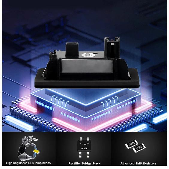 2 Pcs LED License Plate Lights Car Led Signal Lamp Canbus Error Free For Seat Alhambra 2011- Automobiles Parts Accessories