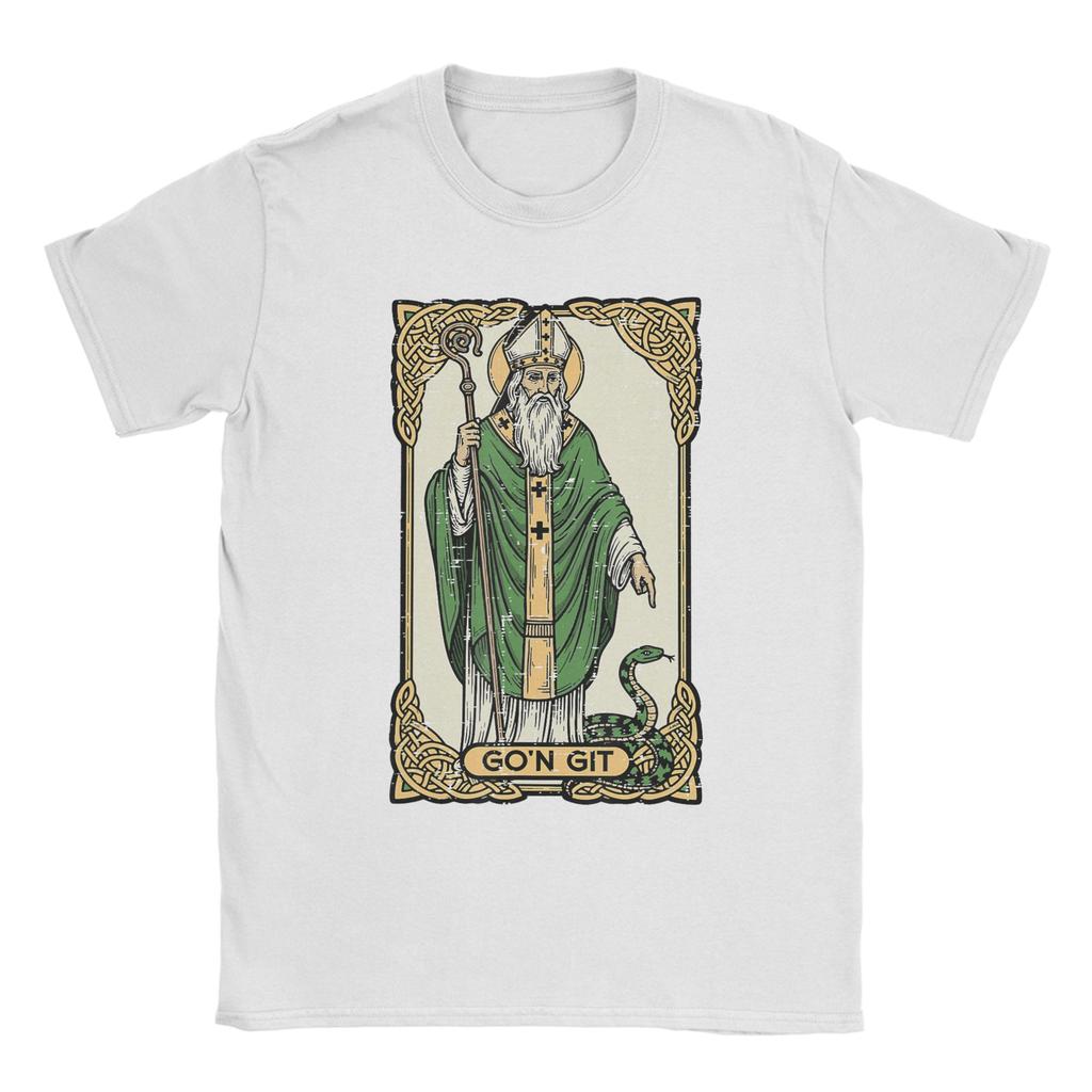 Unisex St Patrick Snake Gon Git Funny Saint Paddys T Shirts Pure Cotton Clothes Short Sleeve Round Neck Tee Shirt Big Size TShirt