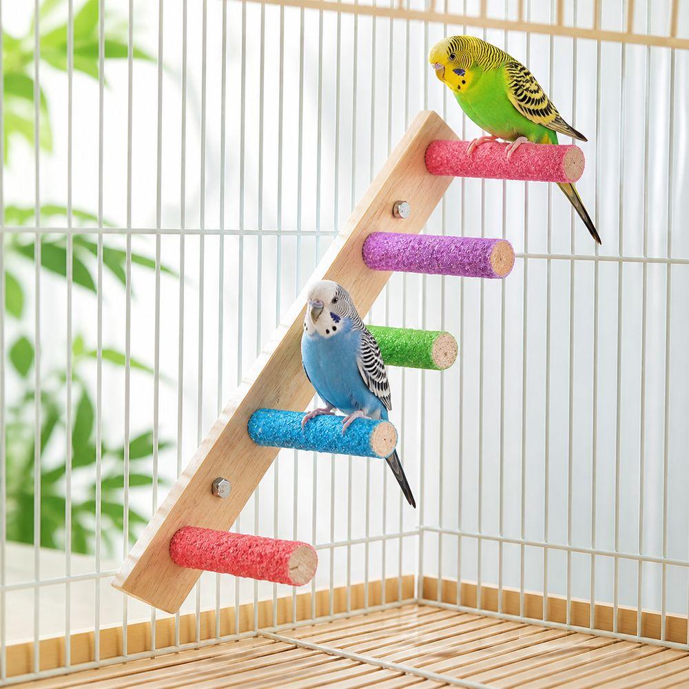Colorful Perches Bird Ladder Wood Bird Climbing Toy New Bird Bridge Climbing And Perching
