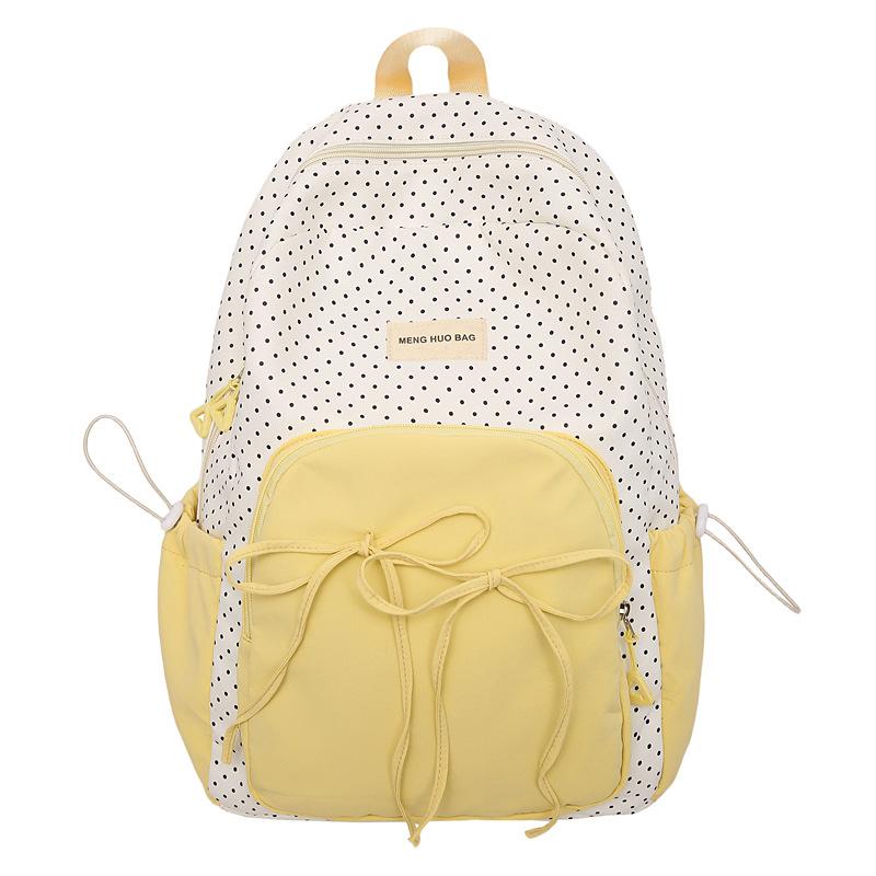 Контрастный горошек Mochilas Mujer Бант Рюкзак Преппи Стиль Студенческая сумка Корейский Милый Bolsas Рюкзак Ins Сумки на молнии для женщины