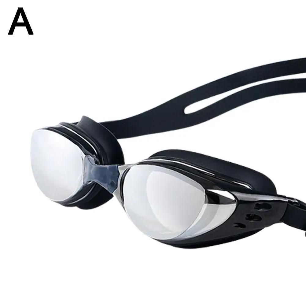 Очки для плавания для взрослых мужчин и женщин, водонепроницаемые и антизапотевающие, с гальваническим покрытием, с большой оправой, очки для плавания T6D3