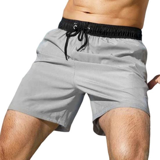 Men Summer Shorts Elastic Waist Adjustable Drawstring Beach Shorts with Pockets Double Layer Work Gym Athletic Shorts