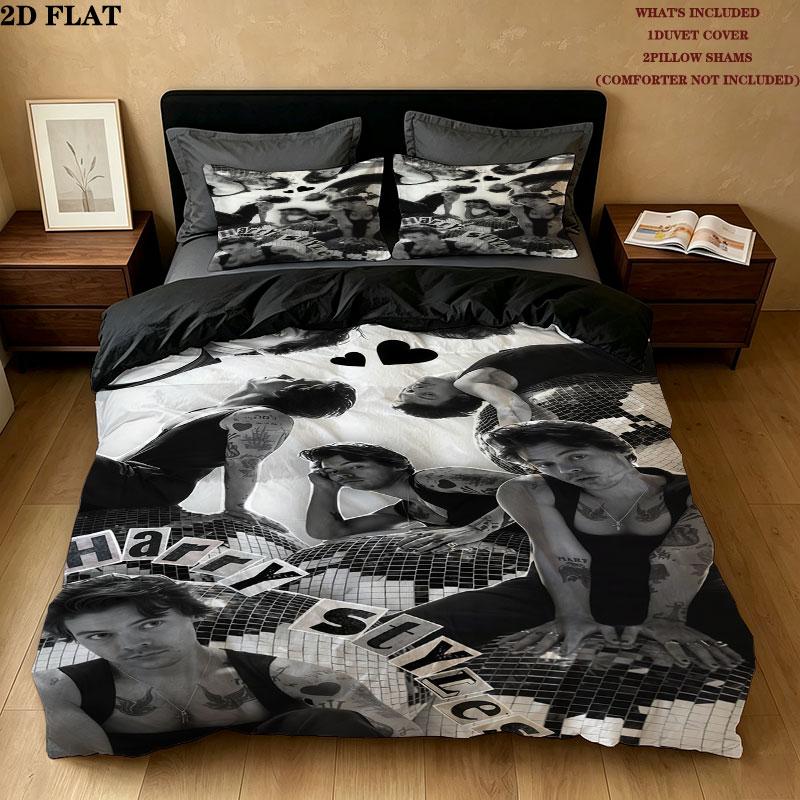 Harry Styles Bedding Quilt Set Quilt Cover Pillowcase Home Decoration Birthday Gift (1 * duvet cover + 2 * pillowcase, without core)