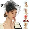 Fascinator Hat Sheer Mesh Large Flower Veil Retro Elegant Photo Prop Hair Accessory Women Wedding Cocktail Tea Party Bridal Cap Party Wear
