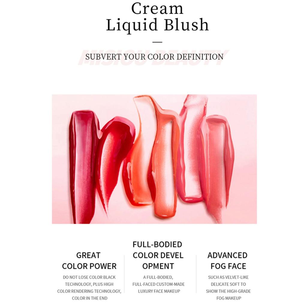 1Pc Women’s Long-Lasting Liquid Blush – Ruddy Sheer Color for Contouring & Highlighting, Waterproof Non-Fading Makeup