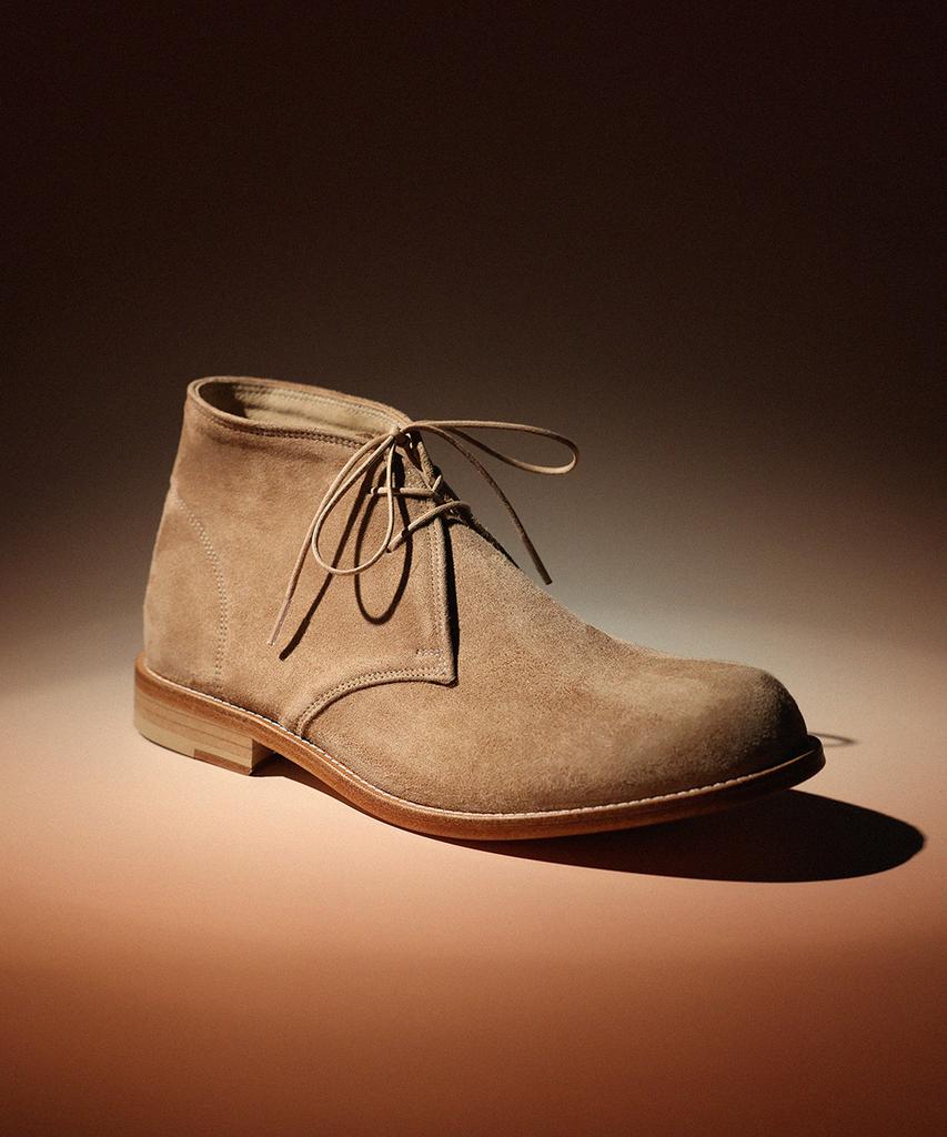 Firenze Atelier [Red Sole] Ankle Line Solid Chukka Boots 2700 [Ash Beige Suede]