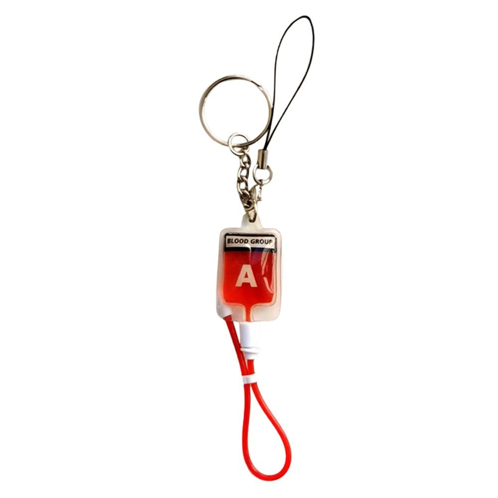 PVC Blood Bag Pendant Type A B O AB Plasma Halloween Blood Pendant  Jewelry Making Gift