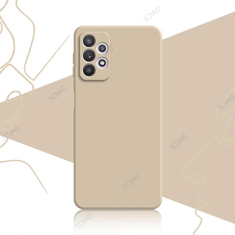 Роскошный квадратный жидкий силиконовый чехол для Samsung Galaxy A32 4G 5G SamsungA32 360 Soft Phone Back Cover Armor Shield Coque