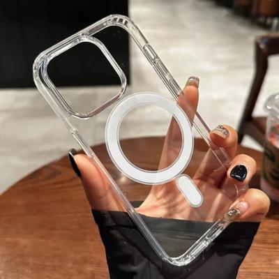 Прозрачный Магнитный чехол для беспроводной зарядки Magsafe для iPhone 17AIr 16 15 14 13 12 11 Pro Max 7 8 Plus Акриловая крышка