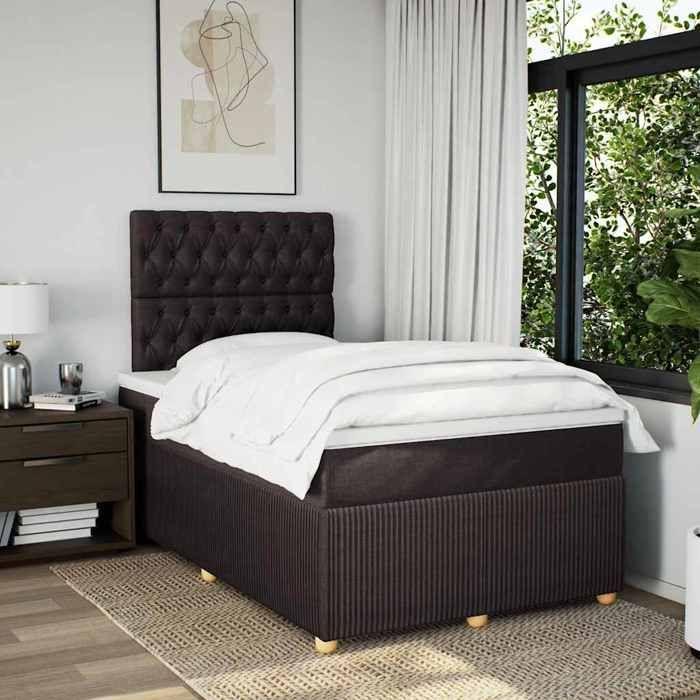 Maison Exclusive - Sommier à lattes de lit avec matelas Marron foncé 120x200 cm