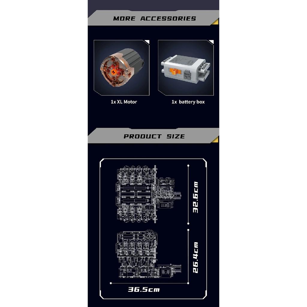 Mould King 10130 Суперкар F488 с двигателем V8 Строительный блок Технический Автомобильный Набор Кирпичей Сборка Автомобиля Двигатель Игрушки Детский Новогодний Подарок