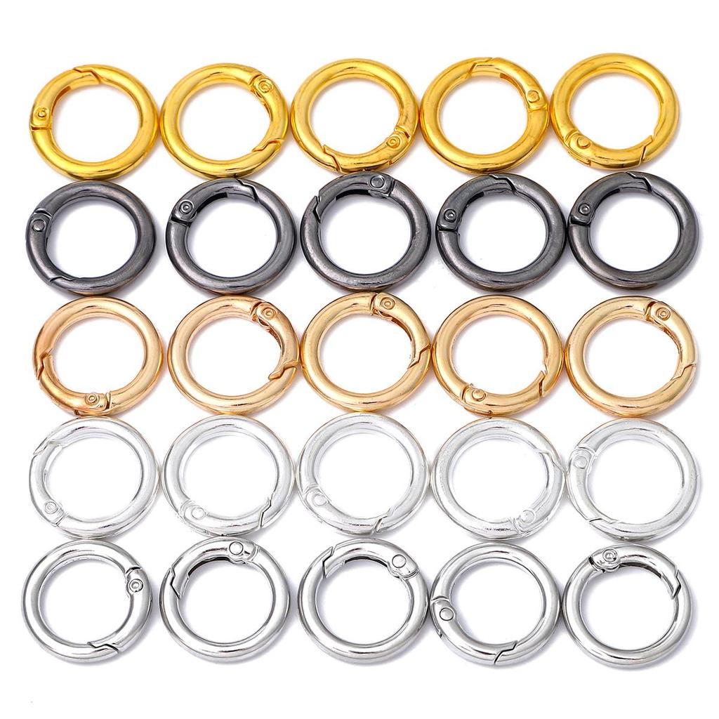 5 шт./пакет, металлические уплотнительные кольца, пружинные застежки, открывающийся круглый карабин, брелок для ключей, зажимы для сумки, крючок, пряжки на цепочке для собак, разъем для ювелирных изделий «сделай сам»