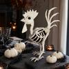 Realistic Animal Skeleton Halloween Rooster Statue, Resin Chicken Bone Figurine for Yard Lawn, Life Size Spooky Outdoor Garden Decor Haunted