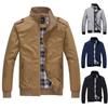 Мужская осенне-зимняя повседневная утолщенная кашемировая куртка на молнии цвета пальто