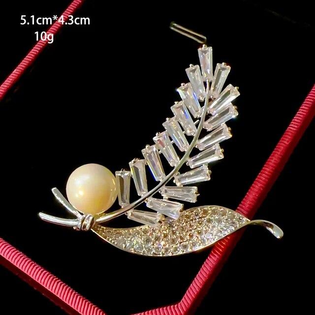 Vintage Elegant Black and White Ribbon Bow Brooch for Women Luxury Zircon Sunflower Corsage Coat Sweater Pin Woman Accessories