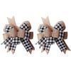 2pcs Christmas Plaid Bows, Burlap Crafts Bows, Bow for Christmas Tree and Garland, Christmas Tree Decorative Bows for Decor