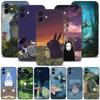 Phone Case For Iphone 14 13 12 11 Pro Max Xs Max Xr X 7 8 Plus 12 Mini 6s Silicone Capa Black Shell Totoro