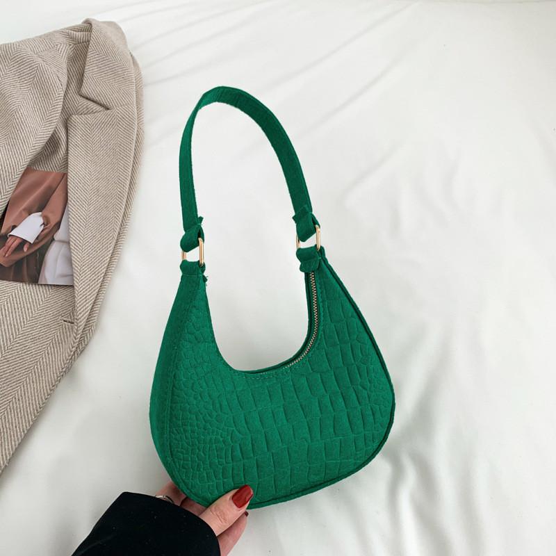 Stylish Minimalist Crescent Bag For Women In Chic Black Coffee Green Orange And Burgundy