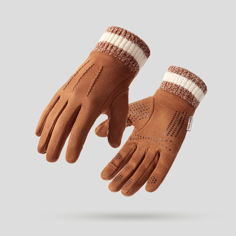 Зимние замшевые перчатки для улицы, для велоспорта, ветрозащитные, с откидными пальцами, сенсорные, мужские, зимние утолщенные перчатки для вождения