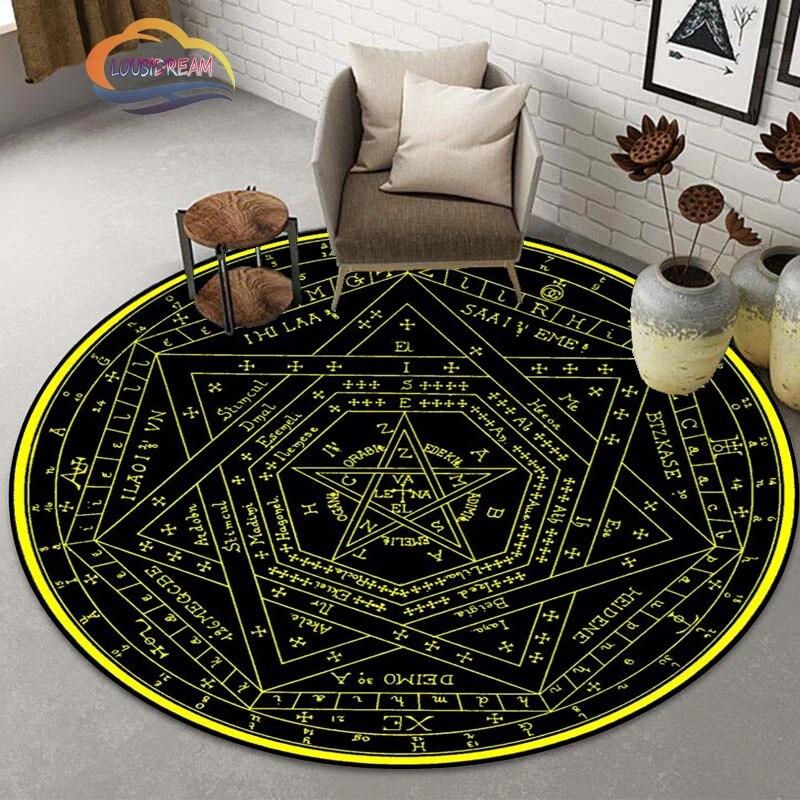 Коврик с символом пентакля, круглый ковер масонства, голова козла, доска для спиритических сеансов Сатаны с руками, коврик для оккультизма, коврик для колдовства, гот