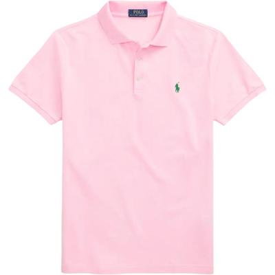 Polo однотонный логотип вышитый Slim Fit повседневная рубашка поло с коротким рукавом мужские топы розовый MNPOKNI1N821189-650