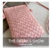 Fashionable Retro Phone Bag Woven Texture Mini Shoulder Crossbody Bag Casual Solid Color Change Storage Bag for Women