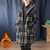 Winter Jacket Plus Velvet Thick Padded Jacket Women's Literature and Art Plus Size Women's Hooded Padded Jacket Plaid Padded Jacket Women