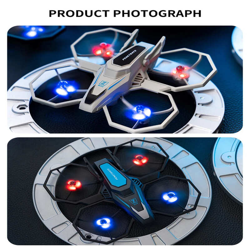 Новый мини-дрон с защитой от падений, интеллектуальная система обхода препятствий, цветная подсветка, однокнопочный режим объемного видения, безголовый режим, вращающийся на 360°, игрушка-дрон для аэрофотосъемки в подарок