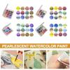 12-Colors Watercolor Painting Metallic Watercolor Paint Set Metallic Glitter Watercolour Solid Paint Box Pearlescent Effect Watercolor Paint
