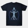 Мужская черная футболка с принтом Vitruvian Tron Печать на трансферной бумаге без вырезания Хлопковая футболка