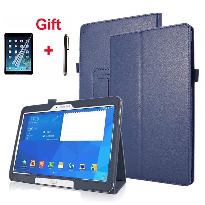 Чехол для Samsung Galaxy Tab 4 10.1 T530 T531 T535 SM-T530 T533 SM-T531 SM-T535 Обложка Фолио из ПУ кожи Подставка Смарт Капа + Стилус