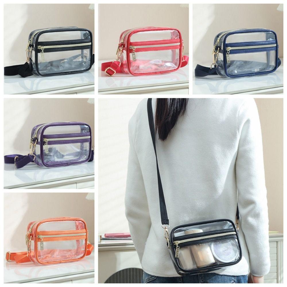 Waterproof PVC Crossbody Bag Adjustable Shoulder Strap Clear Messenger Bag  Unisex