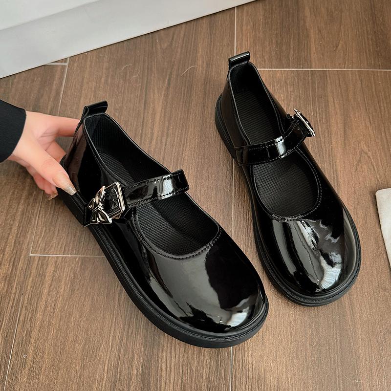 Femme Luxury Black Flat Shoes Women Autumn NewVintage Mary Jane Shoe Student Leather Shoes British Women Shoes Zapatillas