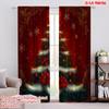 2pcs,2D Plane Printing Curtains Digital Printed Christmas Tree Poinsettia Ornaments_a (2) Versatile Fabric (without Rod) All