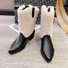 Coarse Heel Pointed Martin Boots Women's Autumn and Winter New Fashion Hairy Boots Women's Medium Boots