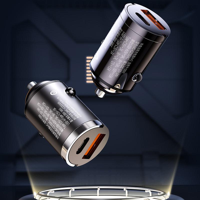 Автомобильное зарядное устройство 100 Вт, двухпортовый адаптер для супербыстрой зарядки, быстрая зарядка Pd Qc 3.0 для iPhone, Samsung, Xiaomi, Huawei, автомобильный адаптер
