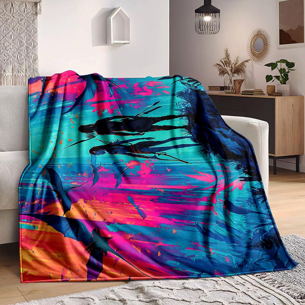 1Pc Underwater Diver Fantasy Flannel Blanket, Soft And Comfortable, Casual Warm, Camping Travel, Christmas, Halloween Xmas Gift Y1385