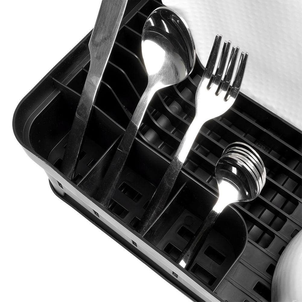 Drainer for dishes, cutlery, plates, cups, standing kitchen black
