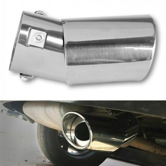 Car Pipe Rear Exhaust Tip Throat Tail Stainless Muffler Round Steel Accessories